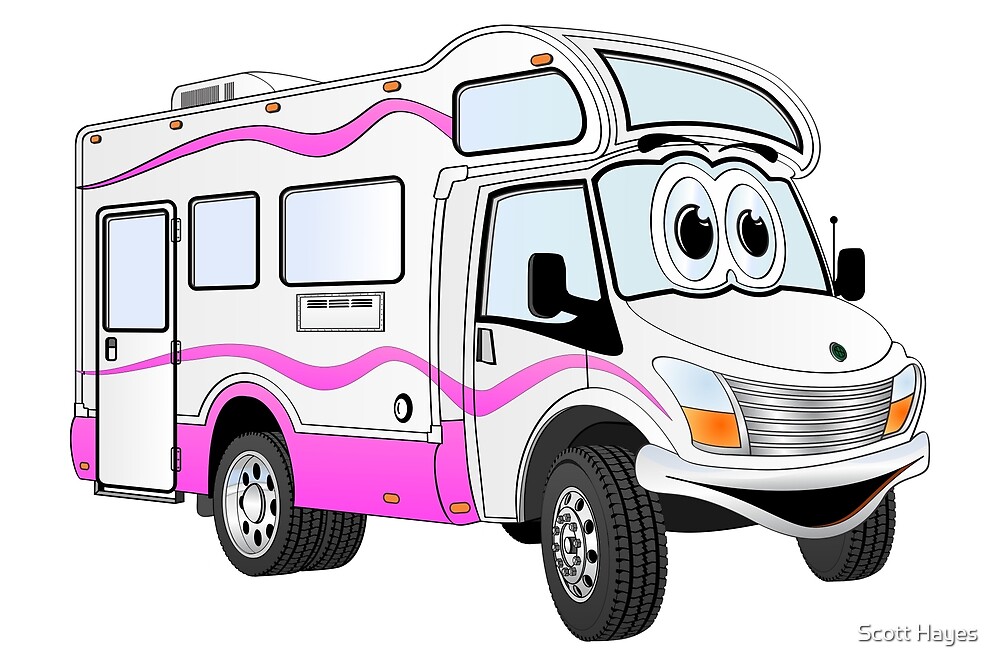 "Pink Camper Cartoon" by Scott Hayes | Redbubble