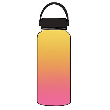 Yellow hydro flask with 2024 stickers