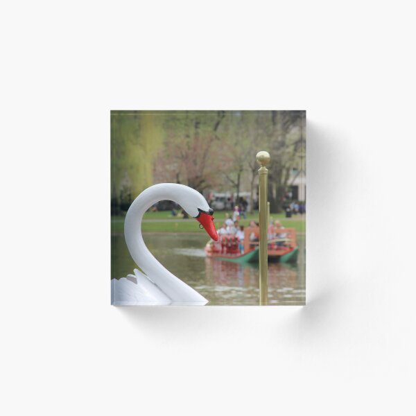 Boston Public Garden Swan Boats Acrylic Block