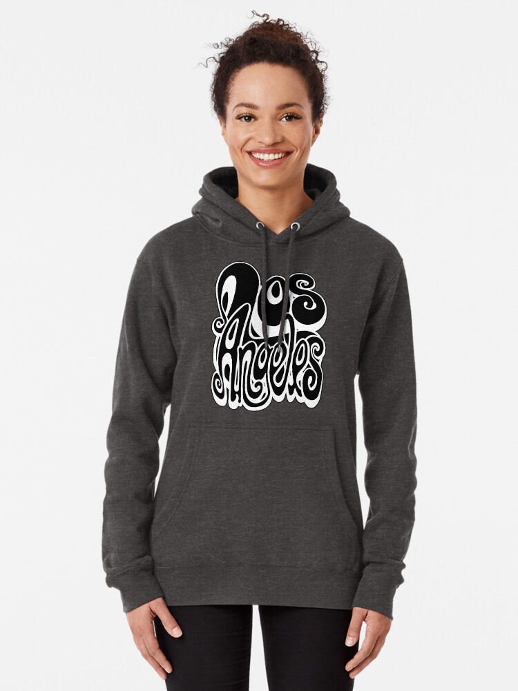 Thumbnail 2 of 5, Pullover Hoodie, Los Angeles lettering art - black and white designed and sold by bignose1977.