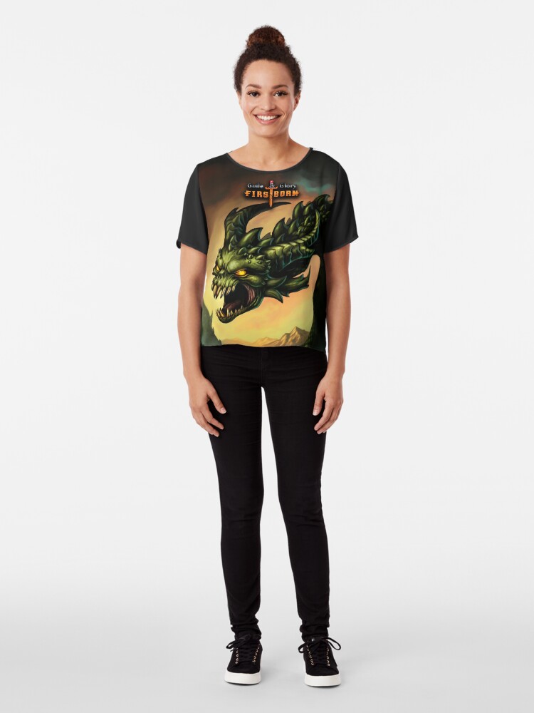 Alternate view of Guile & Glory: Firstborn - Wyrm (with title) Chiffon Top