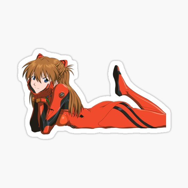 Asuka Langley laying down Sticker