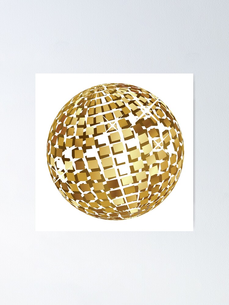 Gold Disco Balls Poster for Sale by newburyboutique