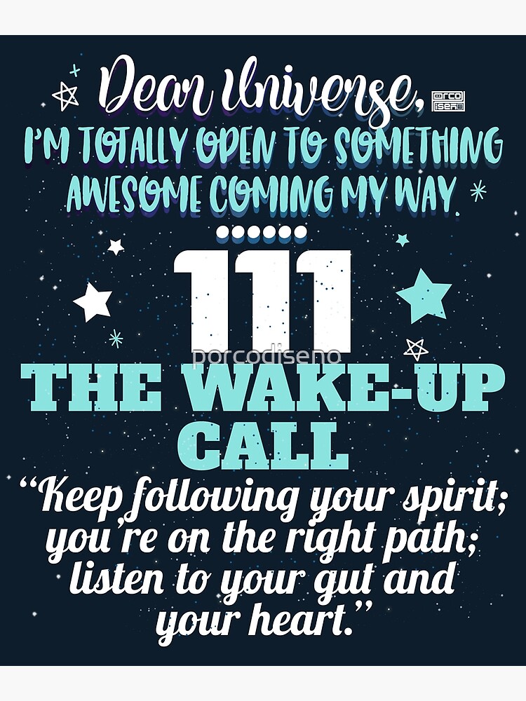 111-wake-up-call-universe-repeating-number-meaning-poster-for-sale-by