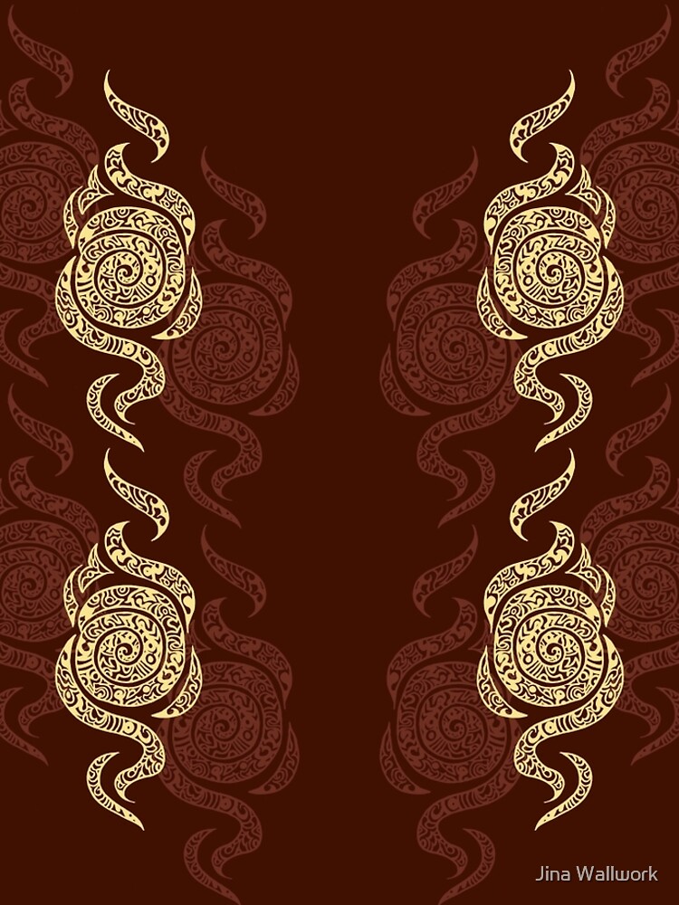 Swirl Leggings (Brown) by jinawallwork