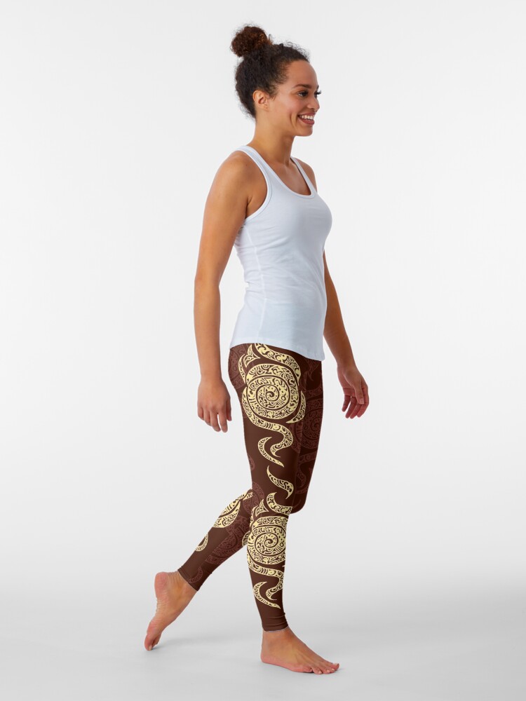 Alternate view of Swirl Leggings (Brown) Leggings