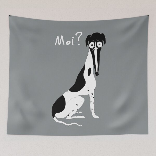 Item preview, Whippet Moi? Spotty Legs White Text designed and sold by veryfastdog.