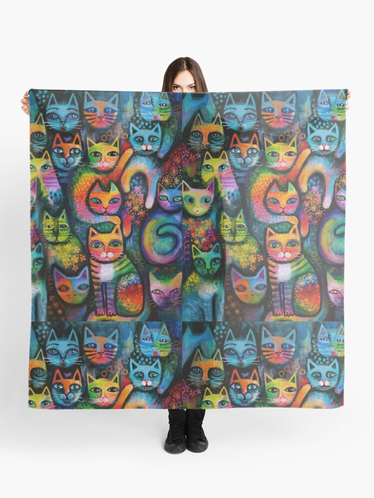 Thumbnail 1 of 3, Scarf, Magicats 2 designed and sold by karincharlotte.