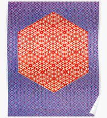 Silicon Atoms HyperCube Purple Orange Poster