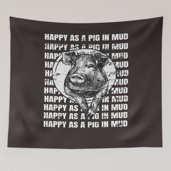 Artikelvorschau, Schwein im Schlamm-T-Shirt - glücklich als Schwein im Schlamm-Plüsch-T-Stück entworfen und verkauft von Zavola.