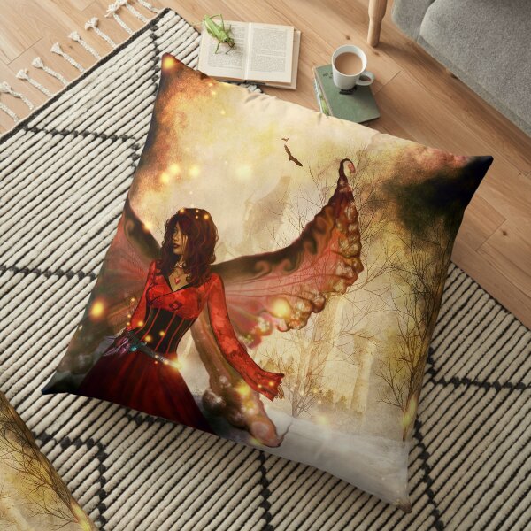 Peering into fantasy Floor Pillow