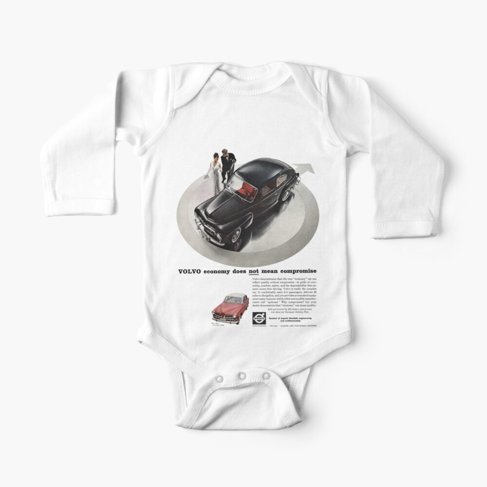 Volvo Pv 544 Baby One Piece By Throwbackmotors Redbubble