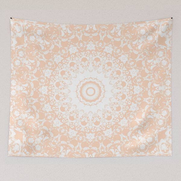 Item preview, Pale Pumpkin and White Mandala designed and sold by Kelly Dietrich Mandala & Fractal Art.