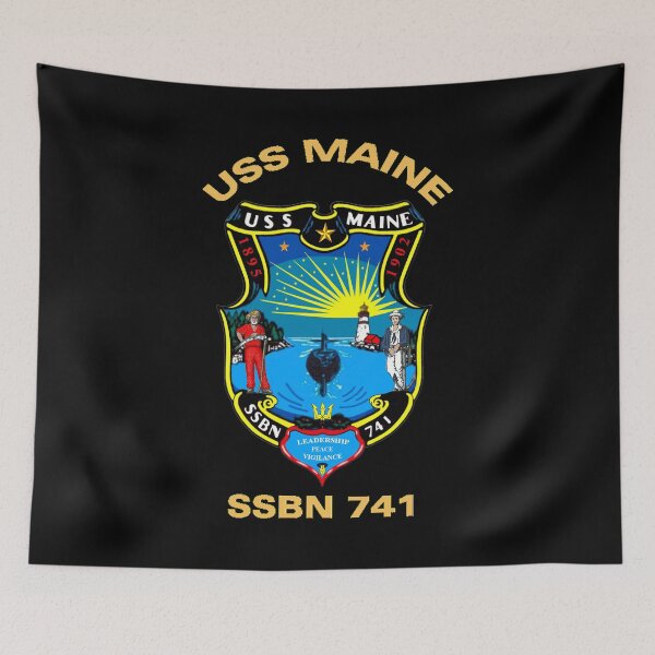 Item preview, USS Maine (SSBN-741) Crest for Dark Colors designed and sold by Nikki SpaceStuffPlus.
