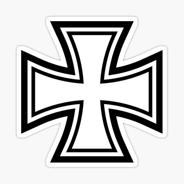Aufkleber - Eisernes Kreuz - schmal (Schwarz) 10cm x 10cm