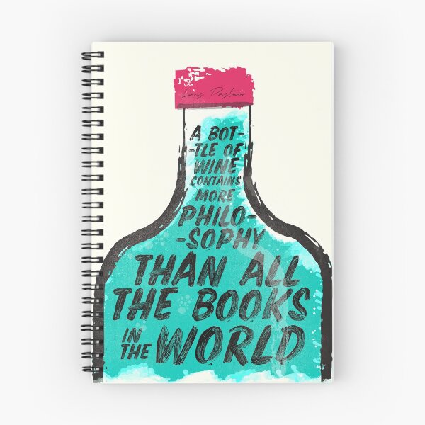 Item preview, Louis Pasteur quote on wine Philosophy and books, inspirational saying, motivational sentence designed and sold by Spallutos.