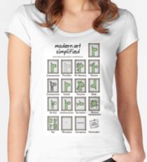 moderne Kunst vereinfacht Tailliertes Rundhals-Shirt