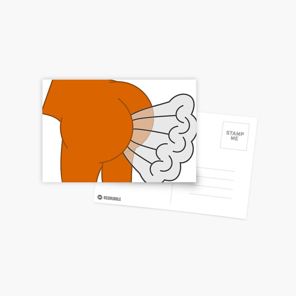 Air Anatomy Ass Bare Behind Blow Bum Buttocks Cartoon Greeting Card By Greengoodnich Redbubble