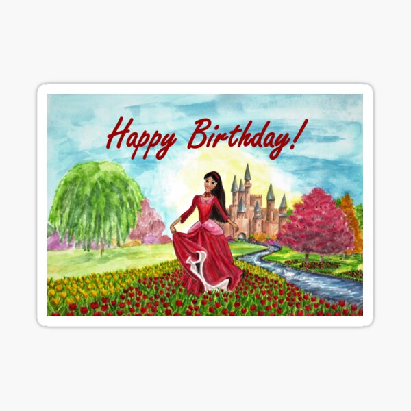 Princess Birthday Card Sticker