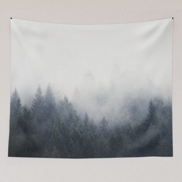 Item preview, I Don't Give A Fog //  Misty Landscape Autumn Wilderness Forest Waves With Cascadia Trees Covered In Magic Light designed and sold by Tordis Kayma.