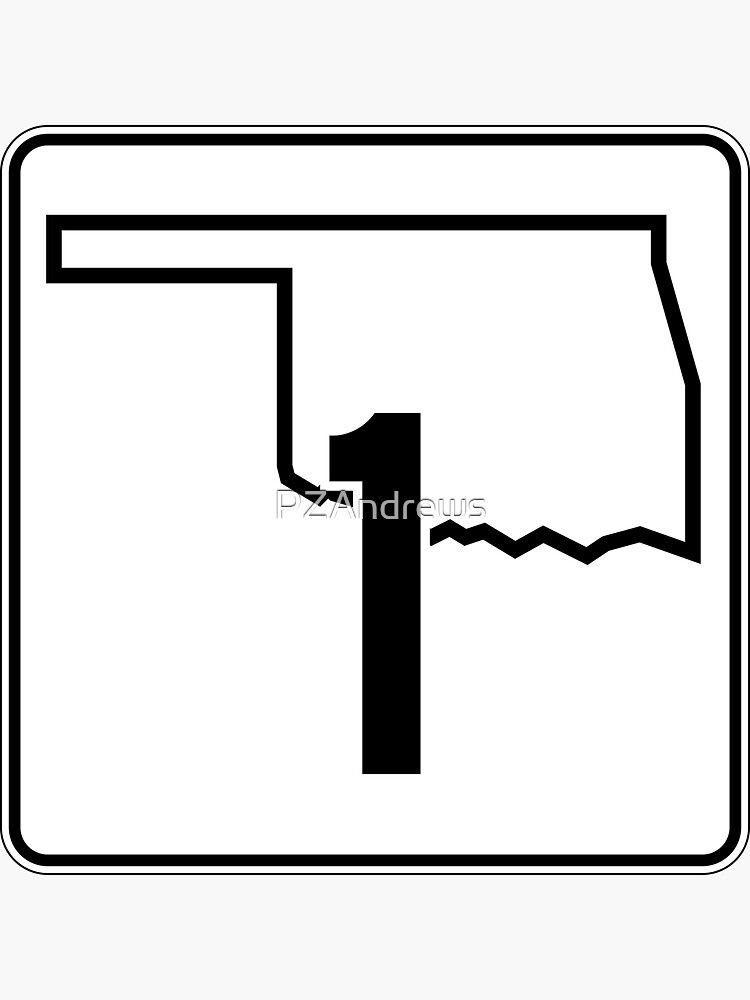 Oklahoma State Highway 1 Sticker By Pzandrews Redbubble