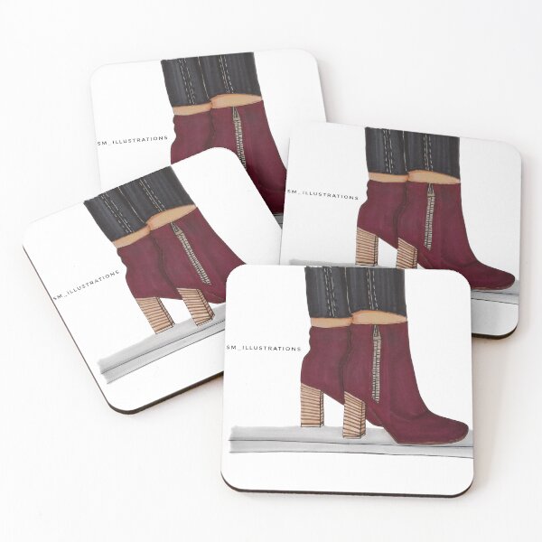 Artikelvorschau, Velvet Booties Schuh Mode Kunstdruck entworfen und verkauft von SMillustrations.