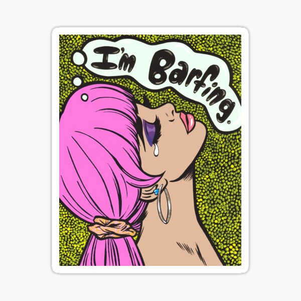 Pink Im Barfing Crying Comic Girl Sticker For Sale By Turddemon