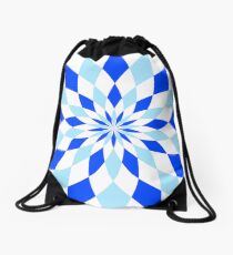 Geomatric Blue Drawstring Bag