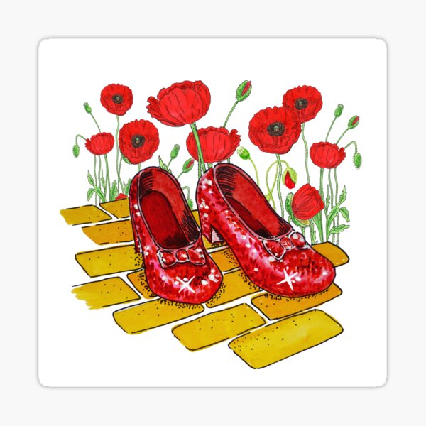 Dorothy Shoes Red Poppies Yellow Brick Road