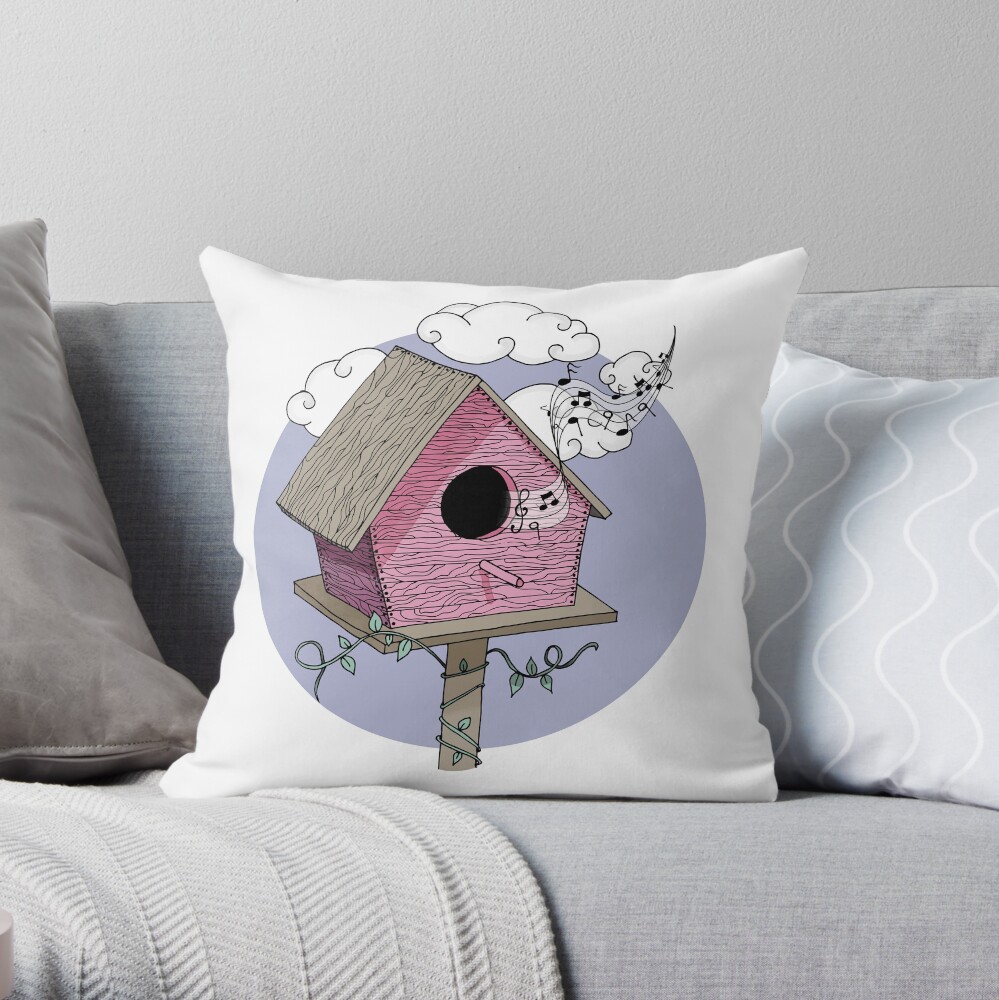 Bird's house: The Singer Throw Pillow