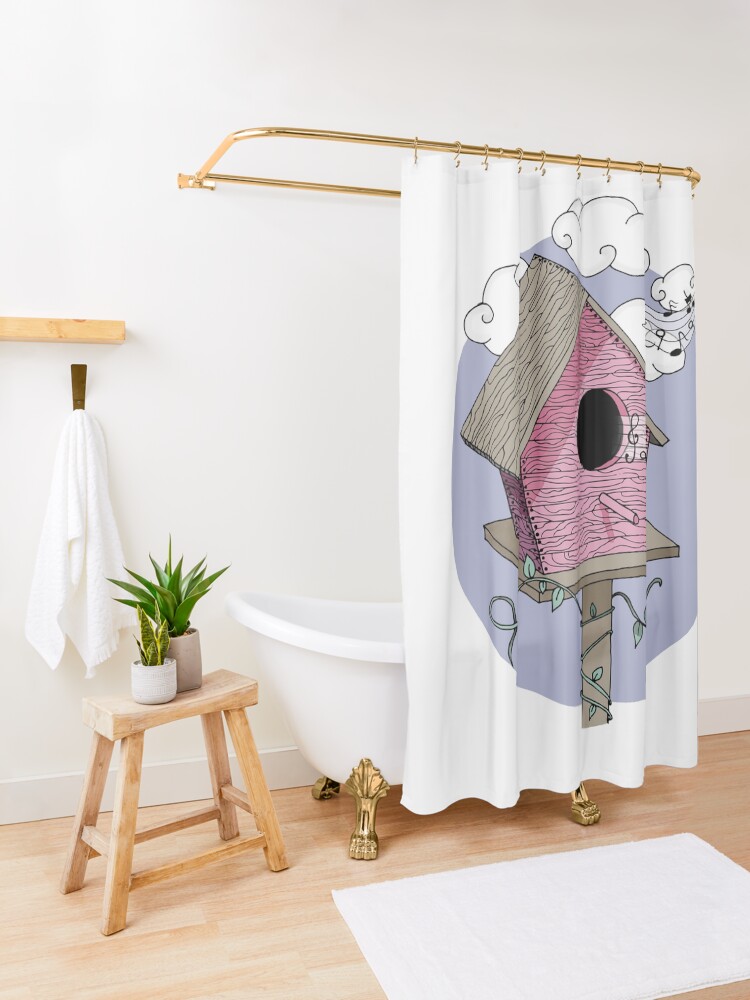 Alternate view of Bird's house: The Singer Shower Curtain