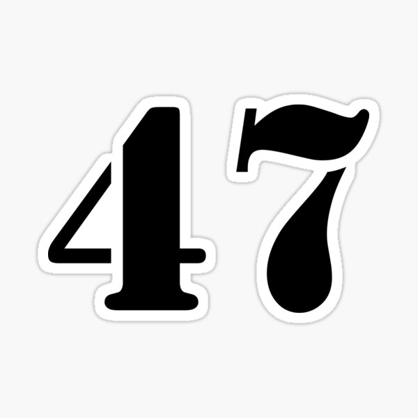 "Number 47 Simple Text" Sticker by TheFamilyCrest Redbubble