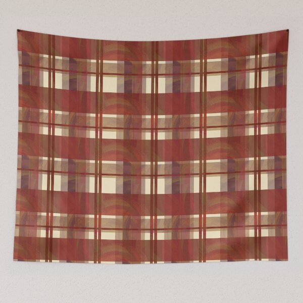 Item preview, Madras Plaid Fall Red Stripes designed and sold by ImagineThatNYC.