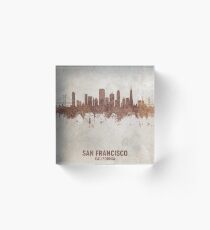 San Francisco California Rust Skyline Acrylic Block