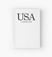 USA United States of America Coordinates Artwork Longitude & Latitude Hardcover Journal