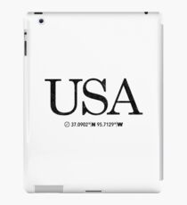 USA United States of America Coordinates Artwork Longitude & Latitude iPad Case/Skin
