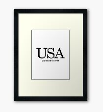 USA United States of America Coordinates Artwork Longitude & Latitude Framed Print