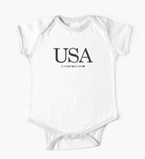 USA United States of America Coordinates Artwork Longitude & Latitude One Piece - Short Sleeve