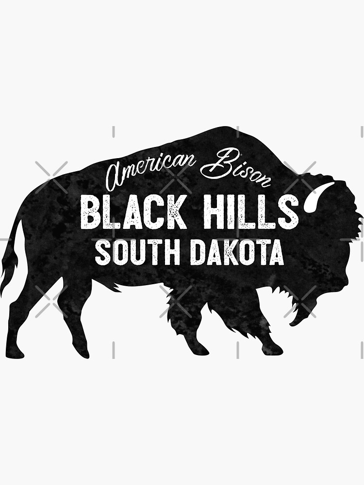 "Black Hills South Dakota American Bison Buffalo " Sticker for Sale by