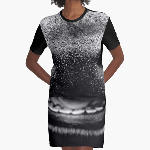 Black Cow Nose Graphic T-Shirt Dress