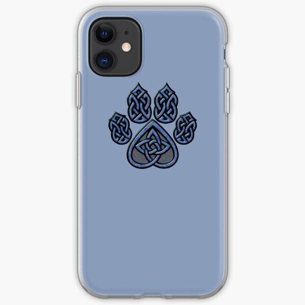 Celtic Knot Pawprint - Blue iPhone Soft Case