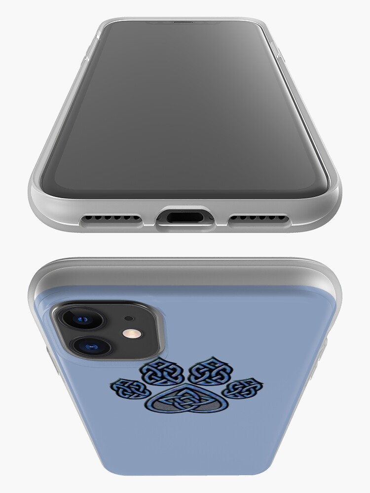 Alternate view of Celtic Knot Pawprint - Blue iPhone Case & Cover