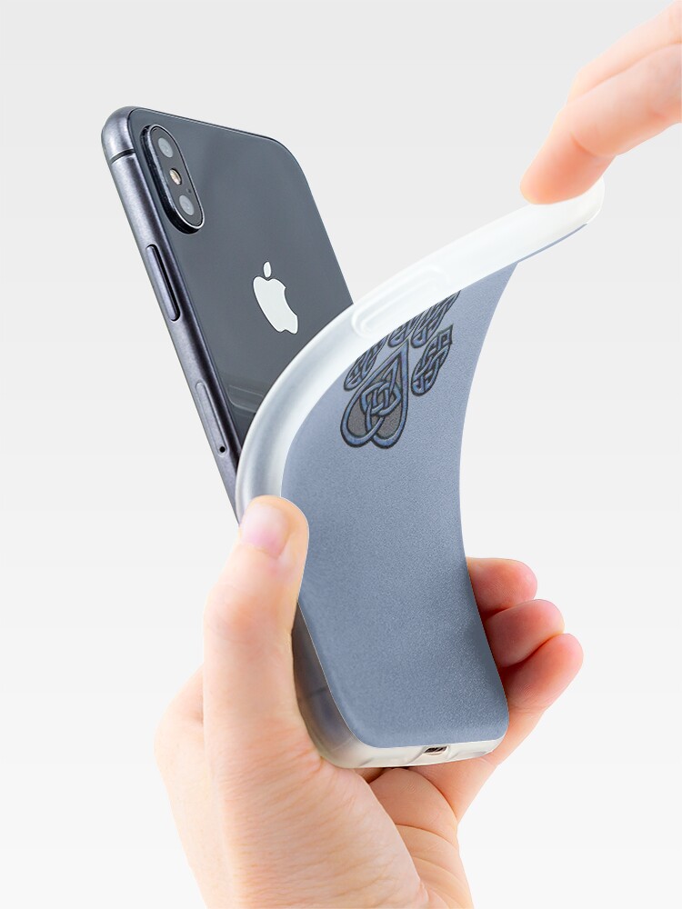 Alternate view of Celtic Knot Pawprint - Blue iPhone Case & Cover