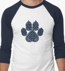 Celtic Knot Pawprint - Blue Men's Baseball ¾ T-Shirt