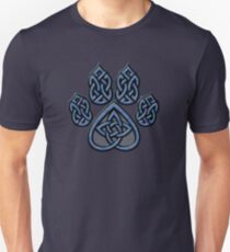 Celtic Knot Pawprint - Blue Unisex T-Shirt