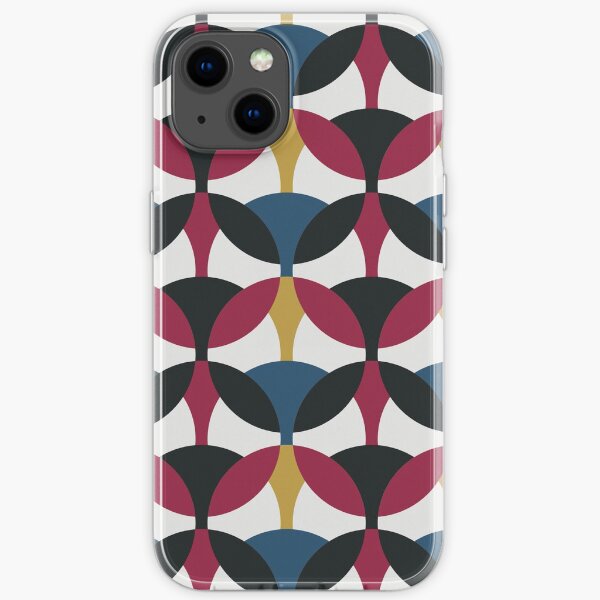 Red, Yellow, Blue & Black Circle Geo Pattern iPhone Soft Case