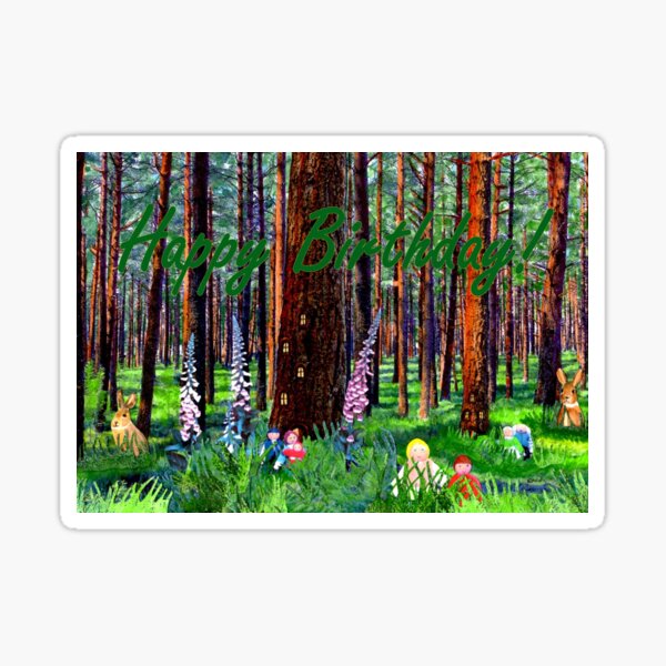 Children's Birthday Card - Weenies of the Wood Sticker