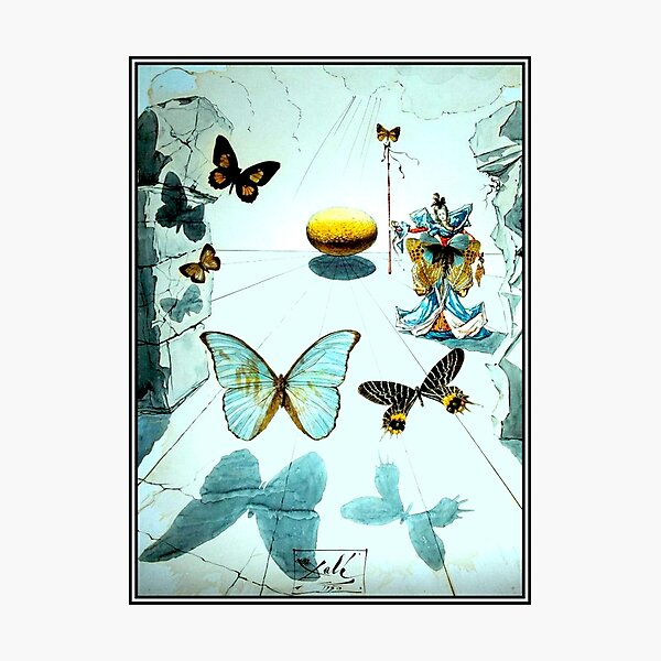 ALLEGORIE DE SOIE : Vintage 1950 Dali Butterfly Print Photographic Print