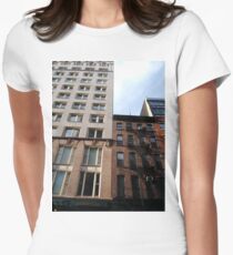 #architecture #window #city #apartment #office #modern #house #business #sky #facade #outdoors #balcony #vertical #colorimage Women's Fitted T-Shirt