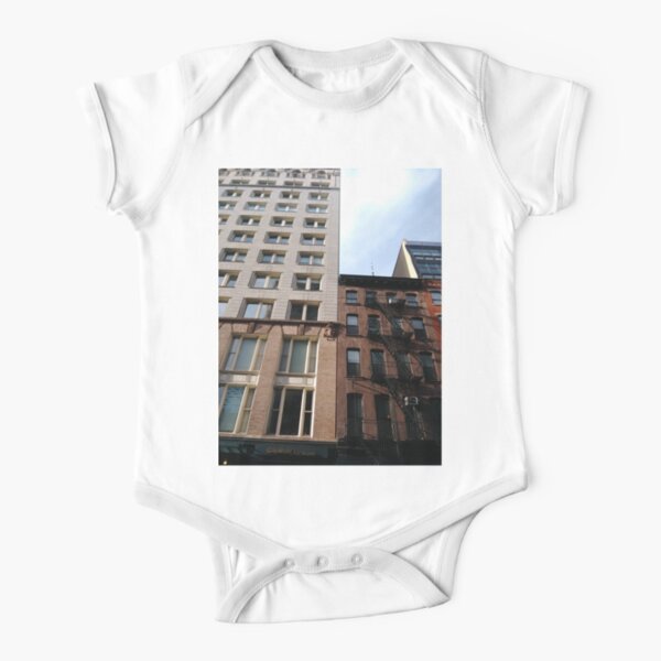 #architecture #window #city #apartment #office #modern #house #business #sky #facade #outdoors #balcony #vertical #colorimage Short Sleeve Baby One-Piece